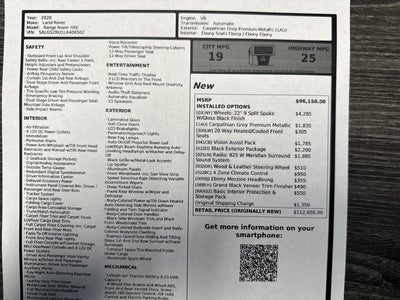 2020 Land Rover Range Rover HSE