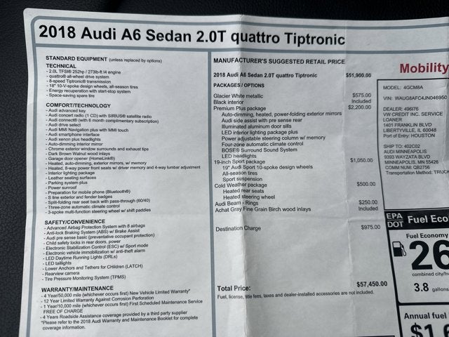 2018 Audi A6 Premium Plus