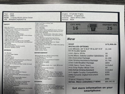 2018 BMW 5 Series M550i xDrive